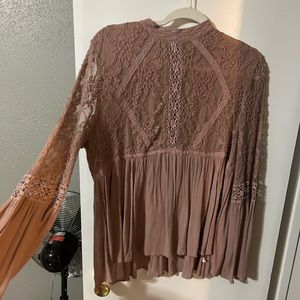 Lace turtleneck Dusty pink